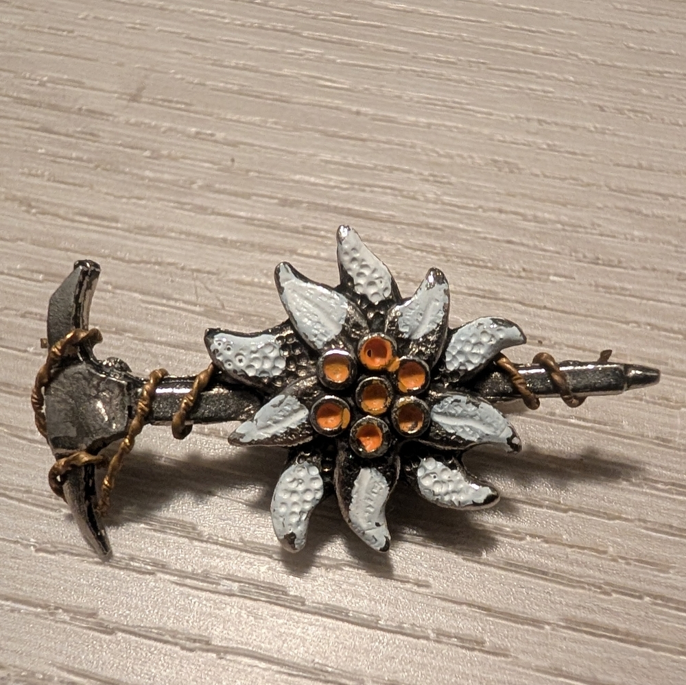 Edelweiss and Ice Pick Brooch Pin